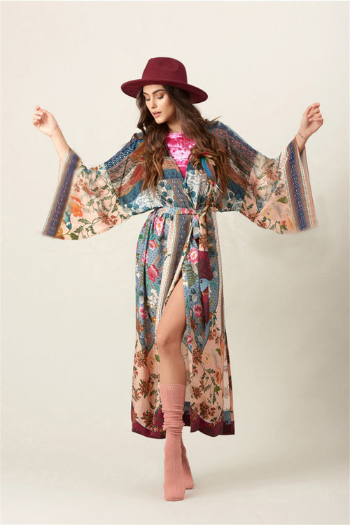 Wholesale Rayon Print Sexy Cardigan