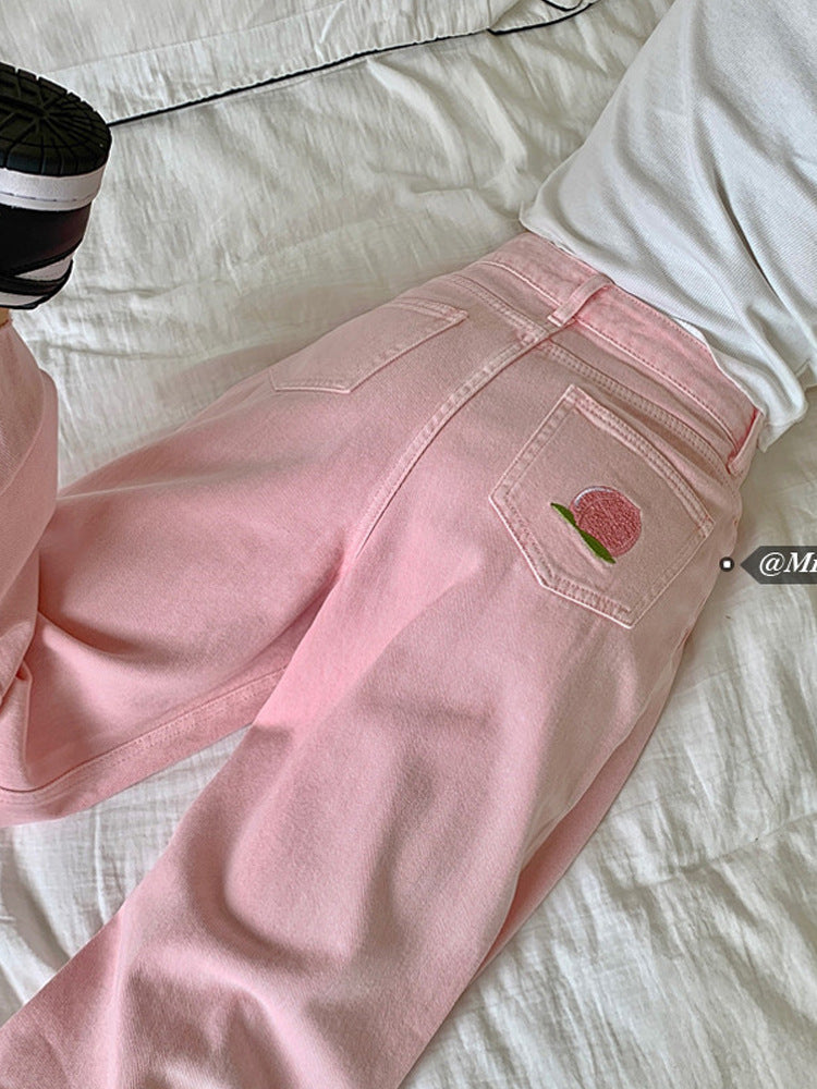 High Waist Slim Wide Leg Pants Loose Straight Trousers
