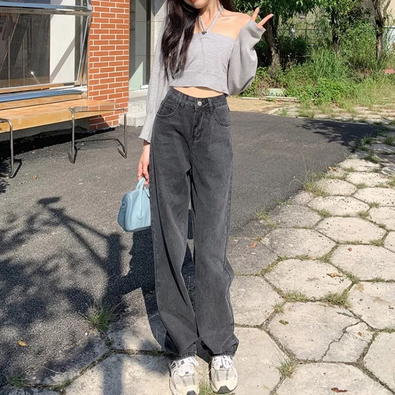 Straight Mop Wide Leg Pants